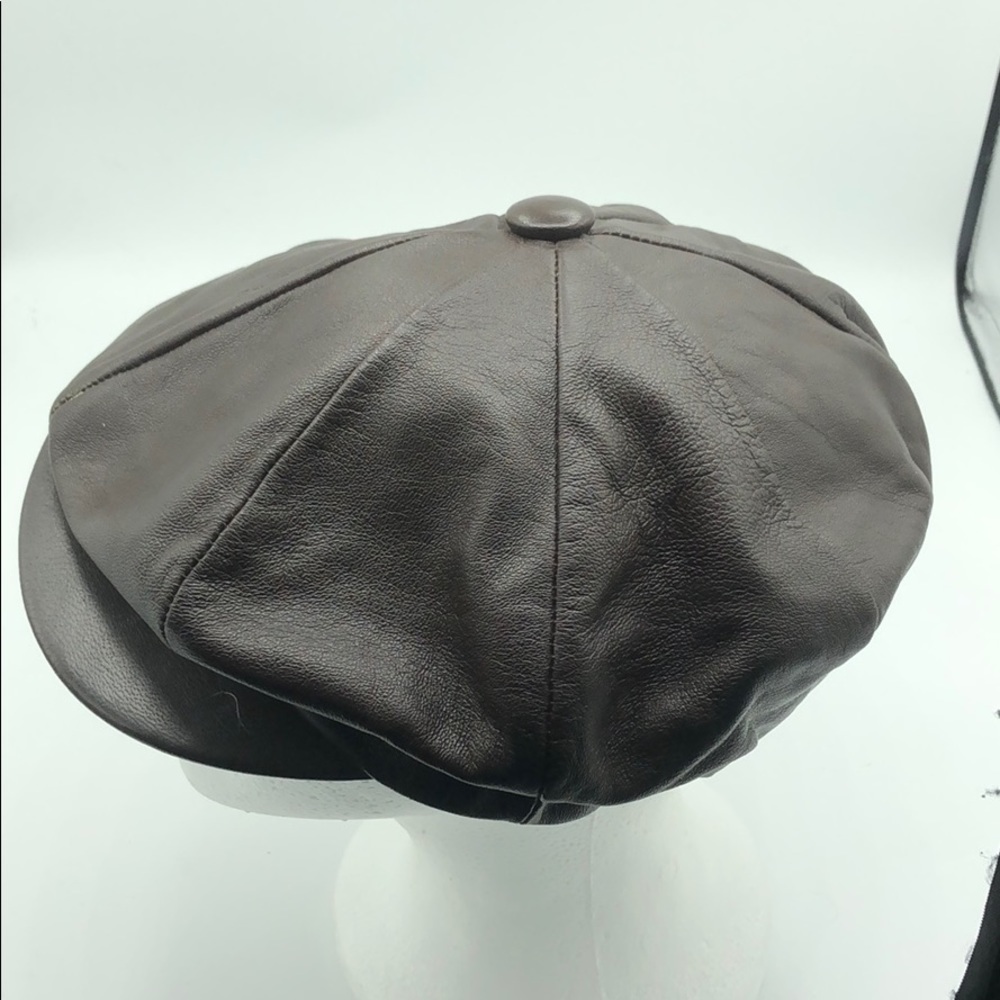 CAPAS Headwear N.Y. LambSkin Made In USA Cap Hat Brown Men Large